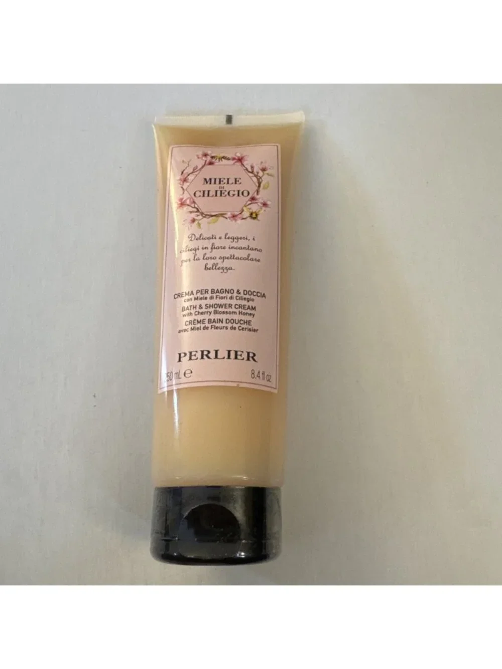 Perlier Bath & Shower Cream w/ Cherry Blossom Honey 8.4 fl.oz. New OC31